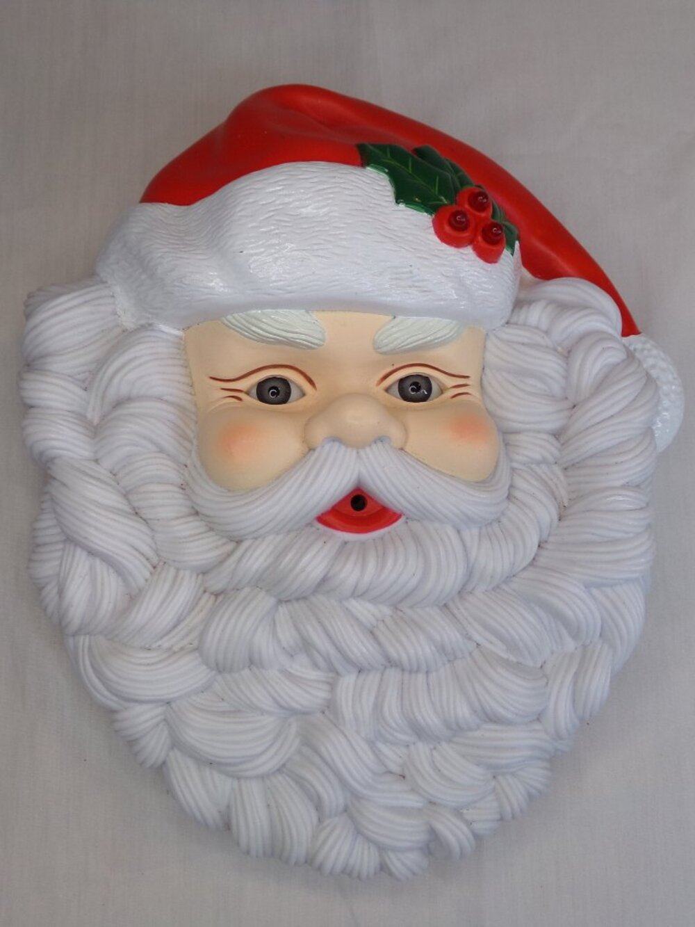 Vintage Santa Claus Christmas Hanging Decor Plastic Molded 1995